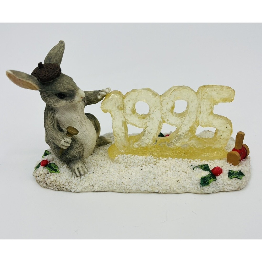 Vintage 1995 Charming Tails Figurine Binkey's Ice Sculpture Christmas Silvestri
